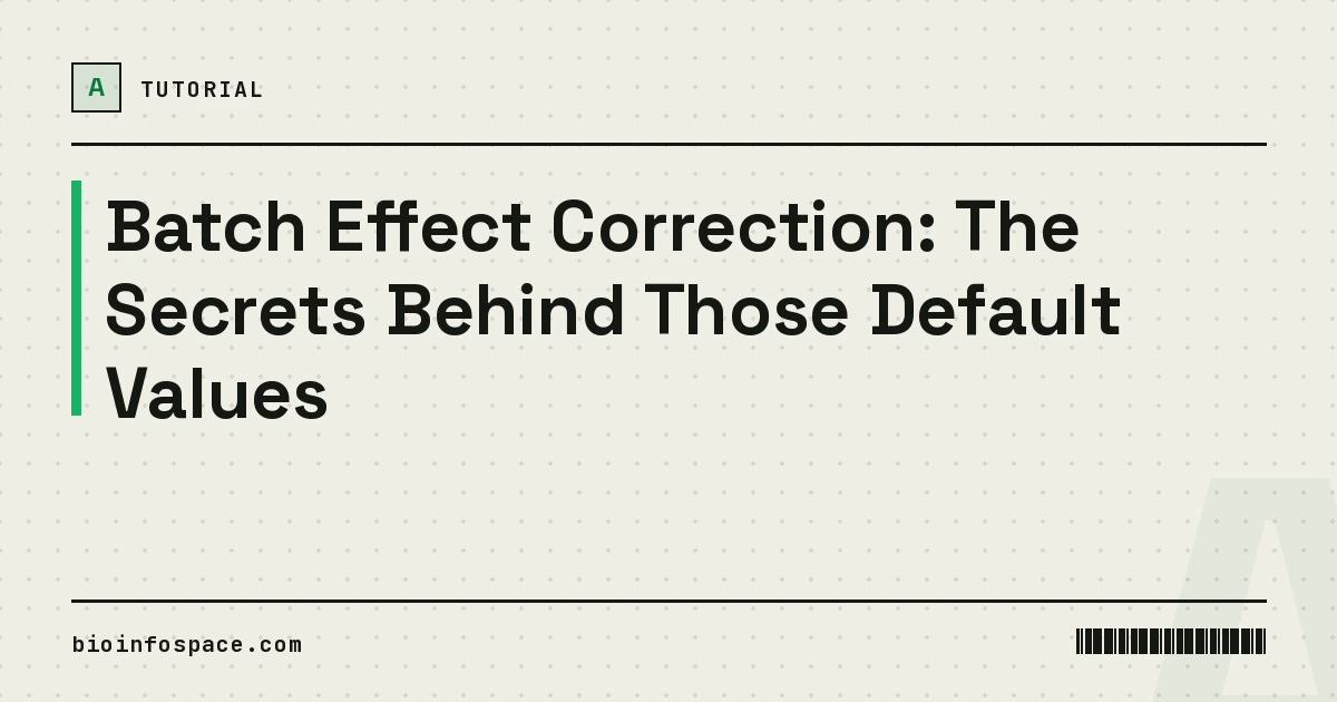 Batch Effect Correction: The Secrets Behind Those Default Values