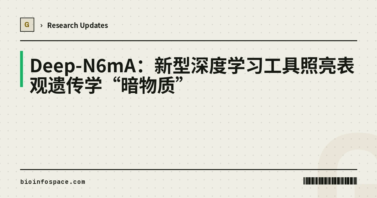 Deep-N6mA：新型深度学习工具照亮表观遗传学“暗物质”