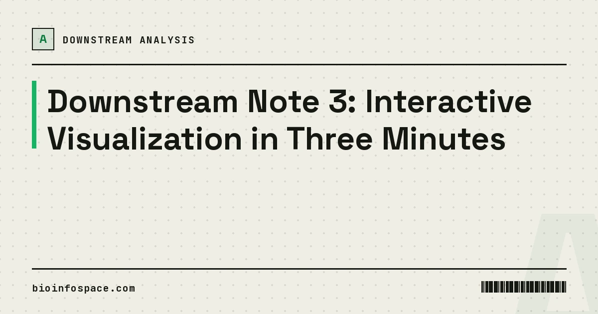 Downstream Note 3: Interactive Visualization in Three Minutes