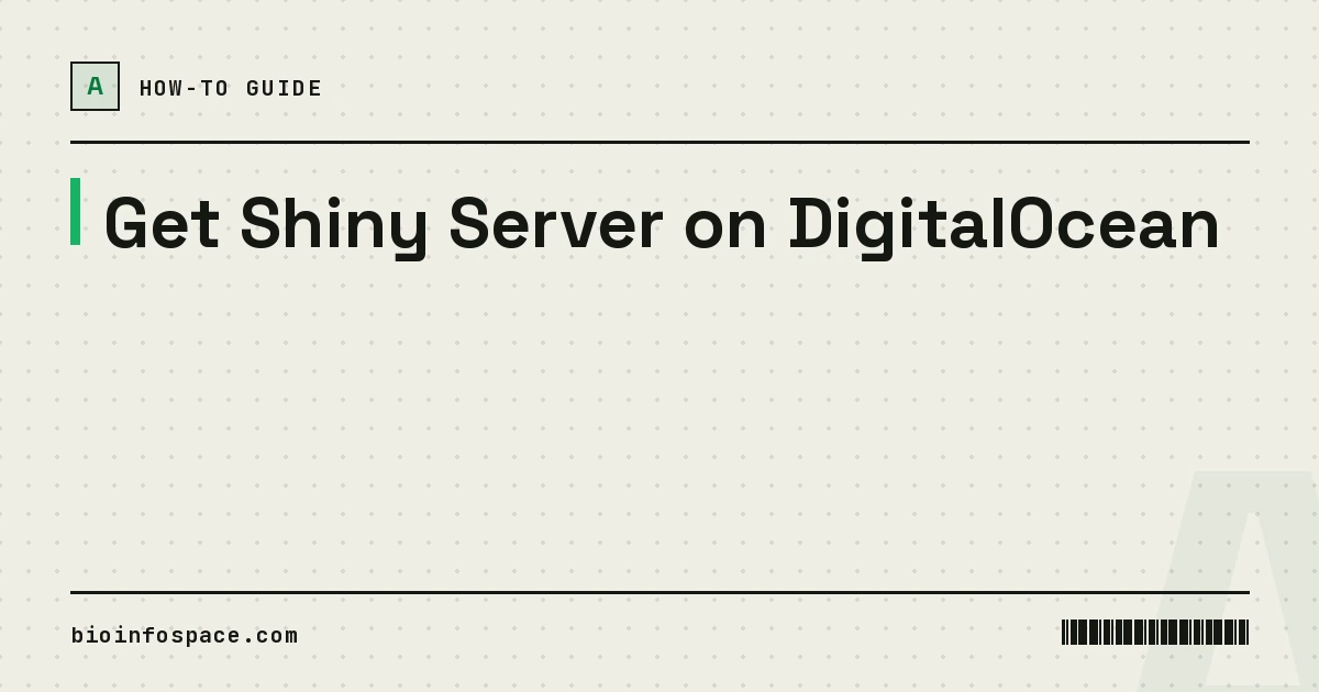 Get Shiny Server on DigitalOcean