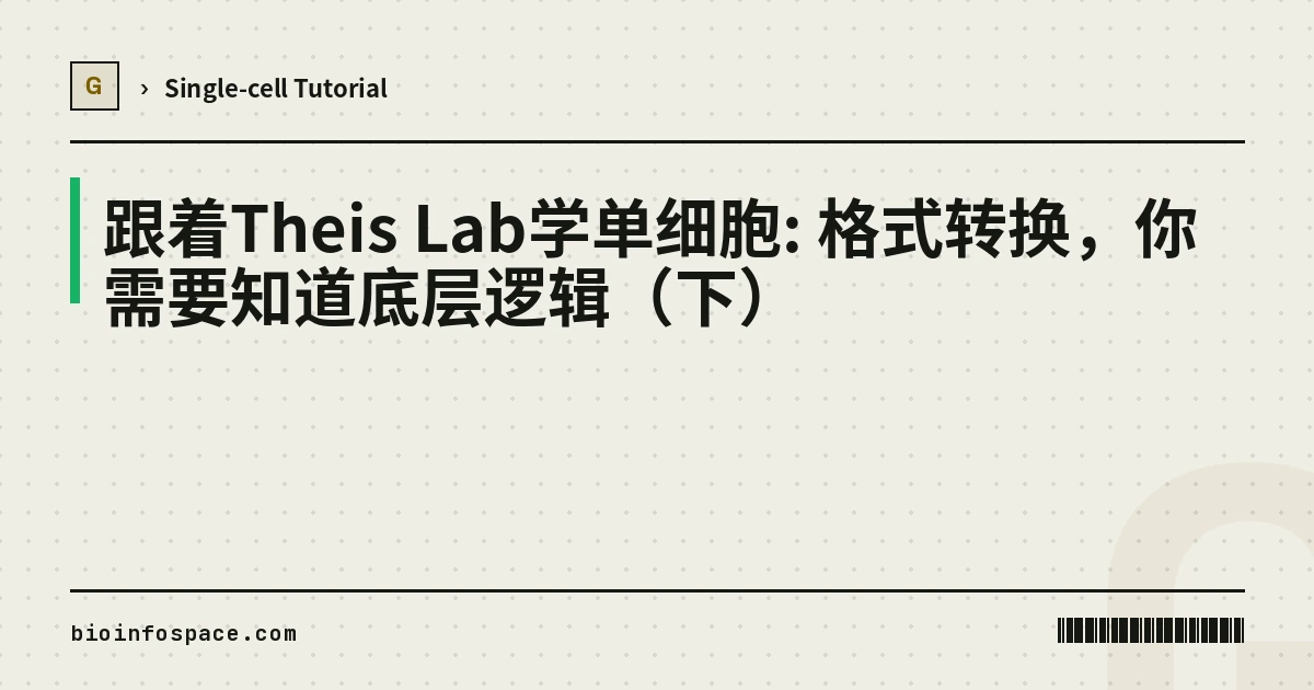 跟着Theis Lab学单细胞: 格式转换，你需要知道底层逻辑（下）