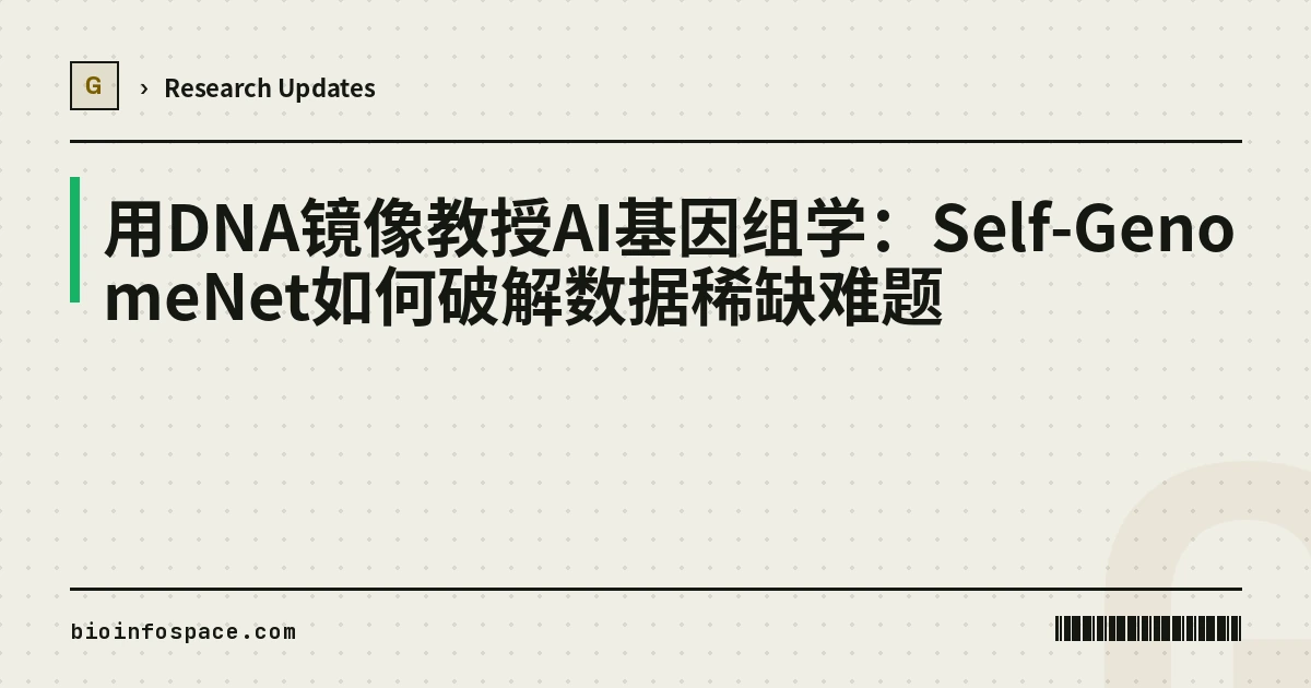 用DNA镜像教授AI基因组学：Self-GenomeNet如何破解数据稀缺难题