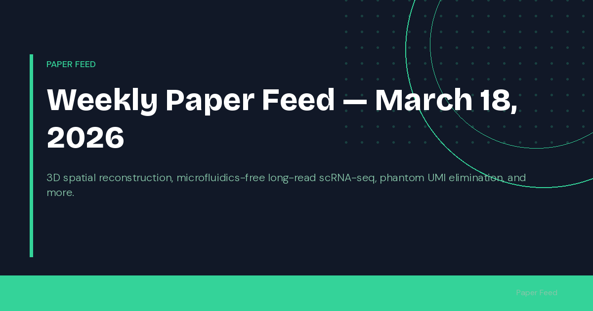 Weekly Paper Feed: March 18, 2026